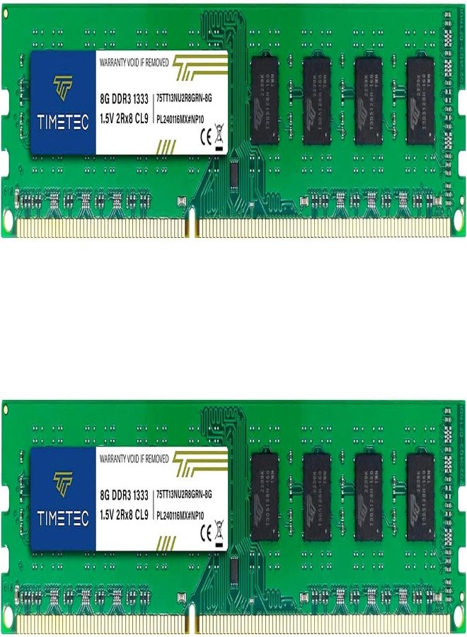 Timetec 16GB KIT(2x8GB) DDR3 1333MHz PC3-10600 Non-ECC Unbuffered 1.5V CL9 2Rx8 Dual Rank 240 Pin UDIMM PC Desktop Computer Memory RAM Module Upgrade (16GB KIT(2x8GB)) - Image 1